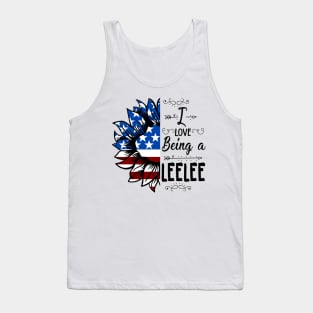 Vintage American Flag I Love Being A Leelee Happy Independence Day Tank Top